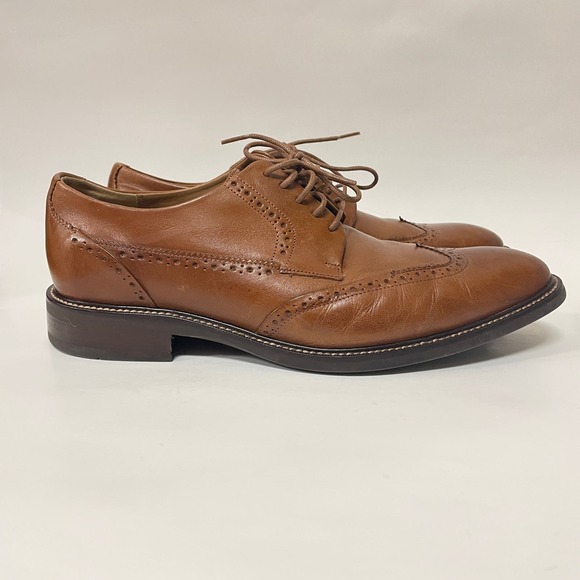 Cole Haan Men\'s Warren Wing Tip Oxford Style C20322 British Tan Size 9.5